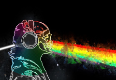 skull and bones, Pink Floid, rainbows, rainbows, Prisma, music wallpaper