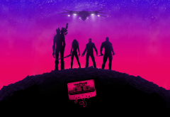 Guardians of the Galaxy, purple, pink, cassettes, music wallpaper