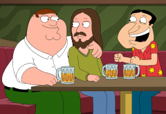 Family Guy, Peter Griffin, Glenn Quagmire, beer, Jesus Christ, TV wallpaper