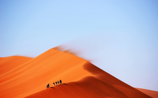 3840x2560 pix. Wallpaper landscape, desert, nature, sand, wind