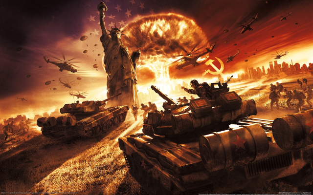 1920x1200 pix. Wallpaper world in conflict, video games, Soviet Army, Soviet Union, USSR, statues, Statue of Liberty, tanks
