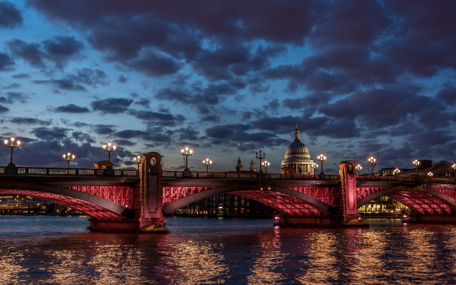2560x1440 pix. Wallpaper bridge, london, england, united kingdom, clouds, night, river