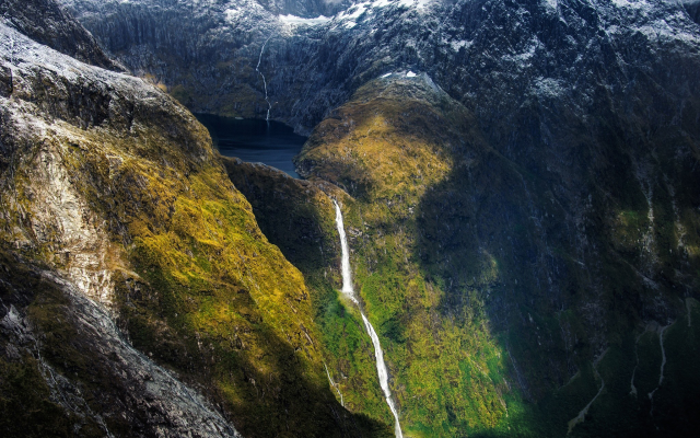 2048x1460 pix. Wallpaper nature, landscape, mountains, Sutherland Falls, Milford Sound, New Zealand, South Island