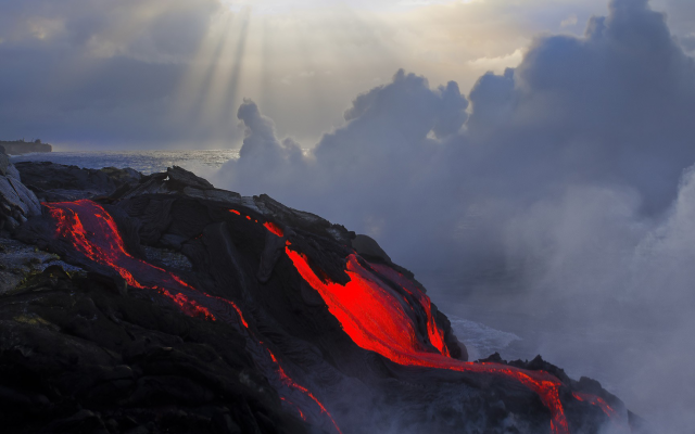 1920x1080 pix. Wallpaper lava, nature, clouds, volcano