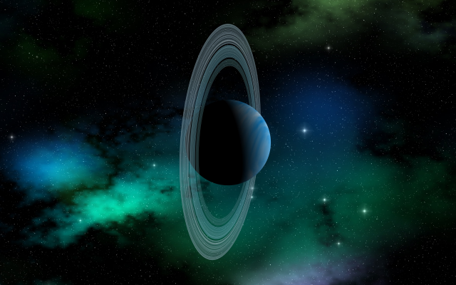 5120x3200 pix. Wallpaper Uranus, planet, Solar System, planetary rings, space art, artwork
