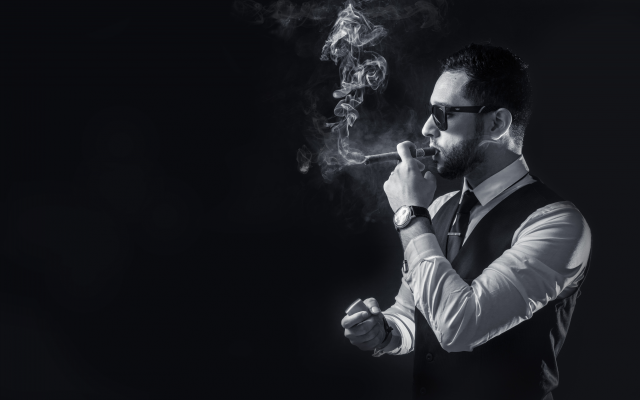 7283x4583 pix. Wallpaper smoking, smoke, suit, watches, men