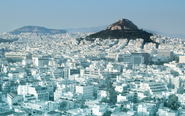 2048x1152 pix. Wallpaper Athens, hill, city, landscape, greece