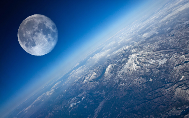 2560x1600 pix. Wallpaper earth, planet, moon, mountains, nature