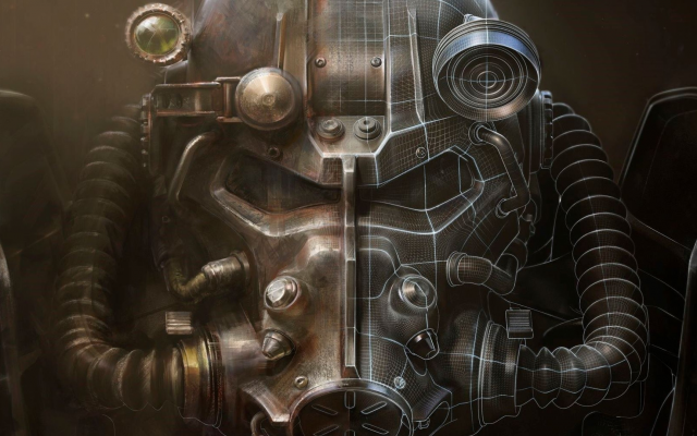 1920x1080 pix. Wallpaper Fallout 4, helmet, artwork, Bethesda, video games