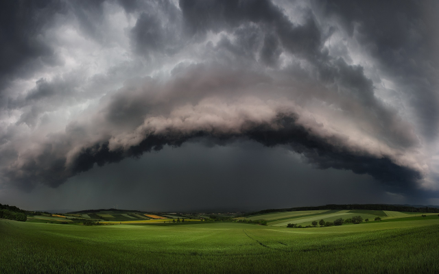 1920x1200 pix. Wallpaper supercell, storms, nature, landscapes, clouds, fields, thunder