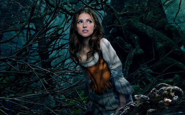 2880x1800 pix. Wallpaper Anna Kendrick, Into the Woods, Cinderella, movies, women, actress, brunette, nature, tree, dress