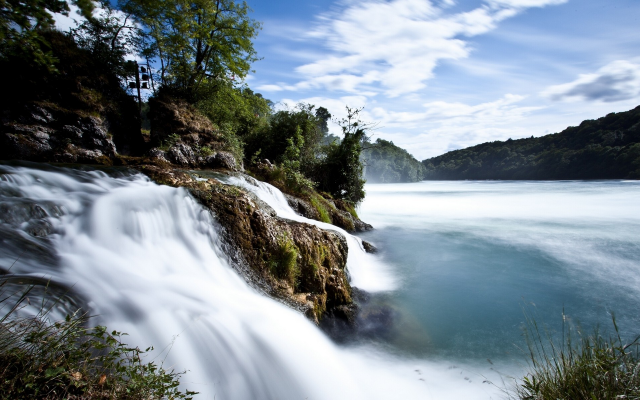 2134x1200 pix. Wallpaper waterfalls, Switzerland, rhine, rhine-falls, water, nature