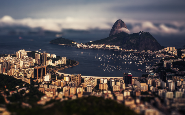 3091x2079 pix. Wallpaper Brazil, Rio de Janeiro, tilt shift, city, sea, mountain, beach