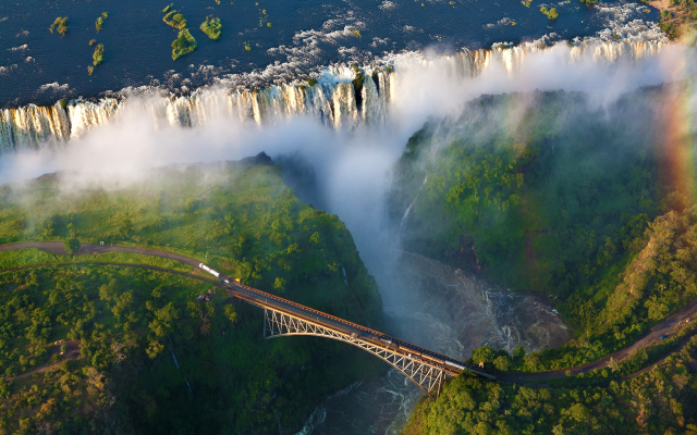 3840x2400 pix. Wallpaper victoria falls, zambia, waterfall, Africa, bridge
