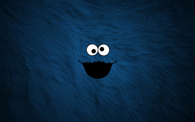 1920x1200 pix. Wallpaper Cookie Monster, minimalism, fur, blue