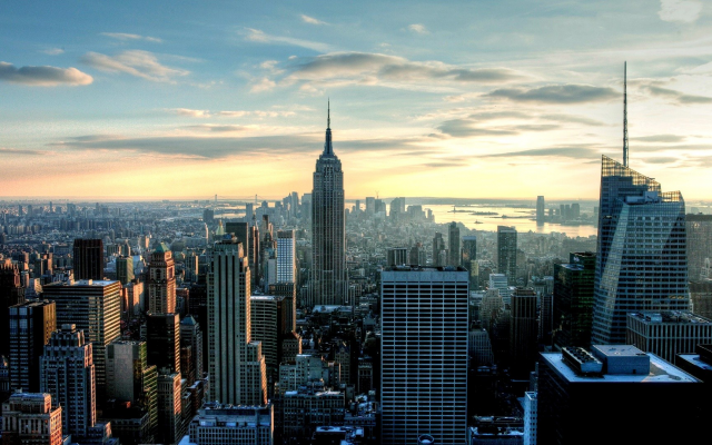 1920x1080 pix. Wallpaper new york, usa, city, cityscape, sunset, skyscrapers