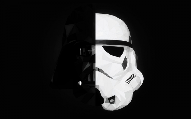 3440x1440 pix. Wallpaper Star Wars, stormtrooper, Darth Vader, mask, splitting