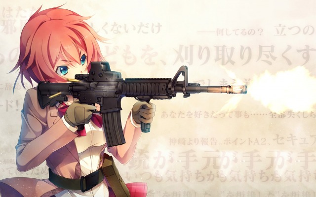 1920x1080 pix. Wallpaper Innocent Bullet, anime, anime girls, women with guns