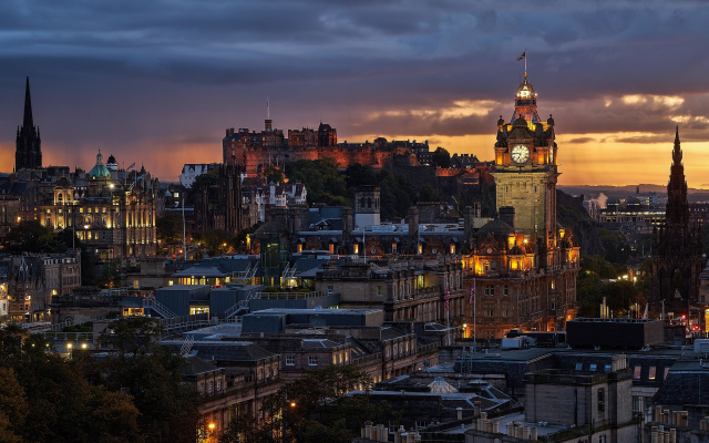 1920x1200 pix. Wallpaper Edinburgh, Scotland, city, architecture, Gothic architecture, tower, clock towers