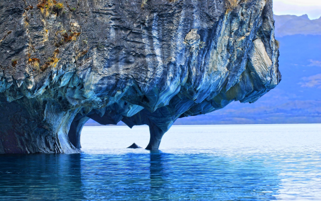 1920x1200 pix. Wallpaper lake, marble, cave, rock, patagonia, chile, erosion, nature