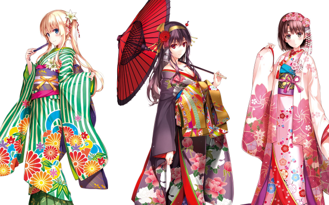 3166x1800 pix. Wallpaper sawamura eriri spencer, saenai heroine no sodatekata, katou megumi, kimono, anime girls, anime