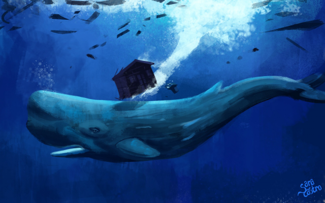 1920x1191 pix. Wallpaper artwork, animals, whale, underwater