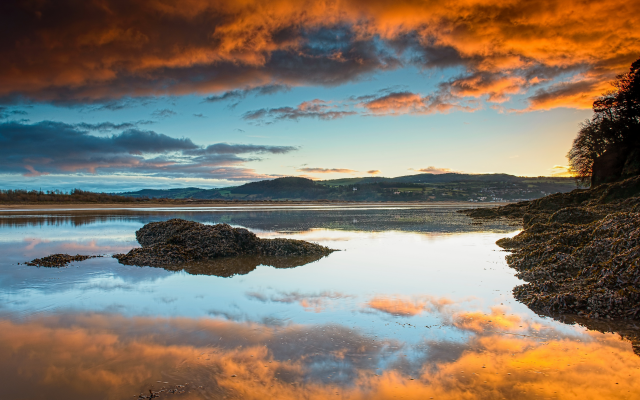 3000x2000 pix. Wallpaper england, north wales, nature, clouds, reflections