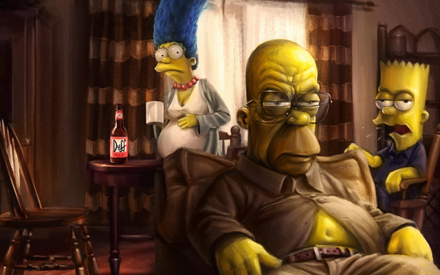 2560x1440 pix. Wallpaper Breaking Bad, TV, The Simpsons, artwork