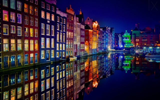2500x1666 pix. Wallpaper amsterdam, city, cityscape, reflection, netherlands