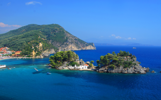 2700x1800 pix. Wallpaper panagia, greece, sea, island, beach, boat, nature