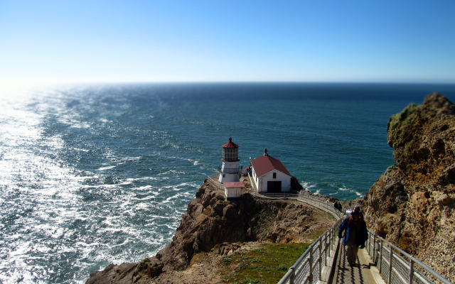 4320x3240 pix. Wallpaper point reyes, landscape, california, ocean, rock, lighthouse