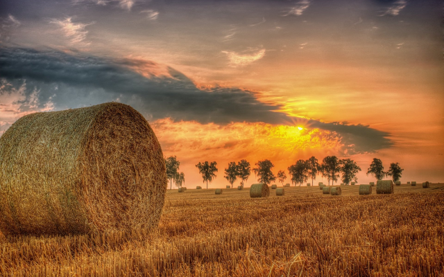 1920x1279 pix. Wallpaper sunrise, field, hay, summer, nature