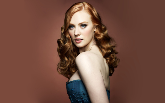 2560x1600 pix. Wallpaper deborah ann woll, redhead, actress, red background, women