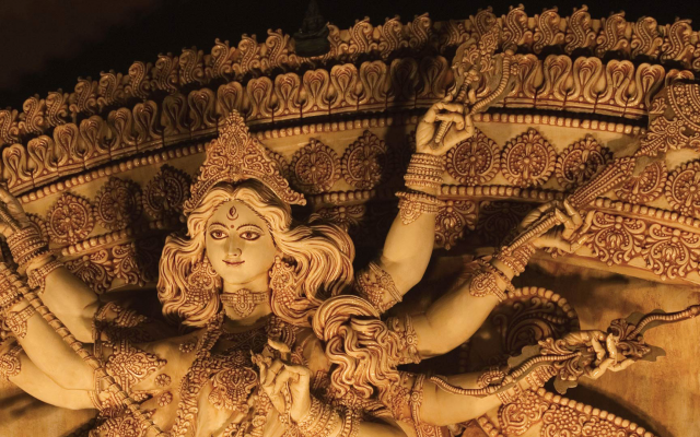 1920x1080 pix. Wallpaper statue, goddess, durga, temple, kolkata, india, idol, pandal