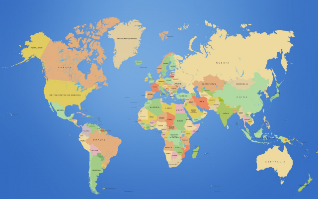 1920x1200 pix. Wallpaper map, world map, continents, countries, political map of the world