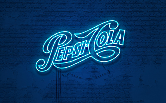1920x1080 pix. Wallpaper pepsi cola, neon, typography, blue, graphics