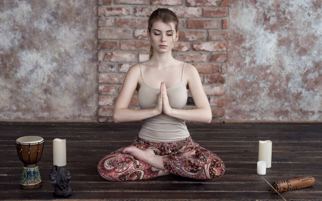 1920x1080 pix. Wallpaper irina popova, meditation, women, yoga, candles