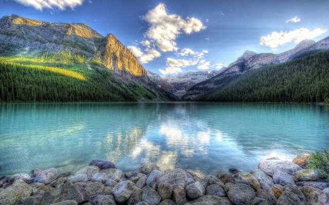 1920x1200 pix. Wallpaper mountain, lake, forest, rock, landscape, nature