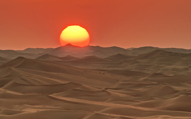 2048x1366 pix. Wallpaper sun, desert, landscape, nature, sunset