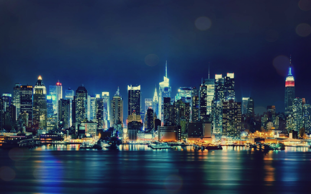 1920x1080 pix. Wallpaper city, new york, night, usa, skyscrapers, city lights