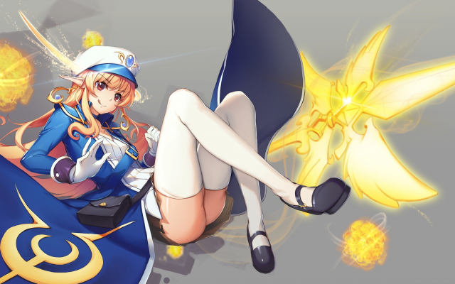 2560x1440 pix. Wallpaper anime, dungeon and fighter, gloves, police, stockings