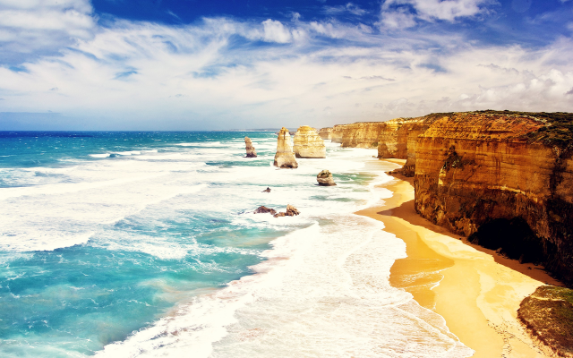 2560x1600 pix. Wallpaper twelve apostles, nature, sky, australia, ocean, beach