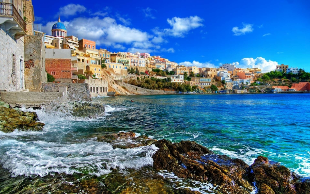 1920x1200 pix. Wallpaper greece, syros island, sea, travel, leisure, holidays