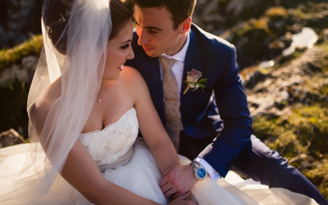 2048x1363 pix. Wallpaper groom, bride, love, wedding dress, suit, tenderness