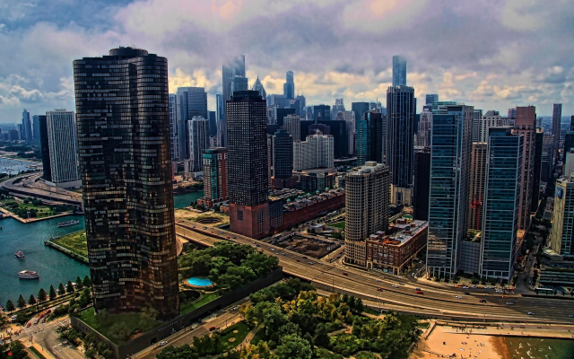 1920x1200 pix. Wallpaper chicago, usa, skyscrapers, city, clouds