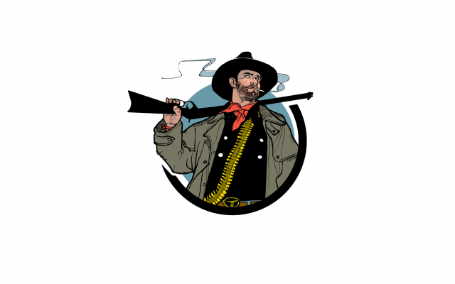 1920x1080 pix. Wallpaper cowboy, hat, weapon, rifle, cigarette, smoke