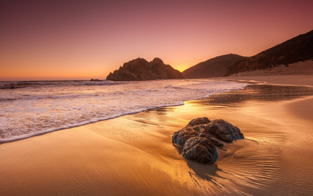 2048x1349 pix. Wallpaper beach, ocean, california, landscape, dawn, sunset, nature