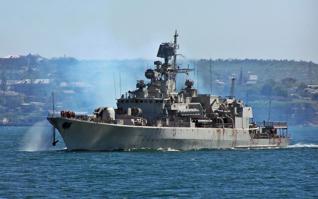 2000x1500 pix. Wallpaper ukrainian frigate, hetman sahaydachniy, ship, sea