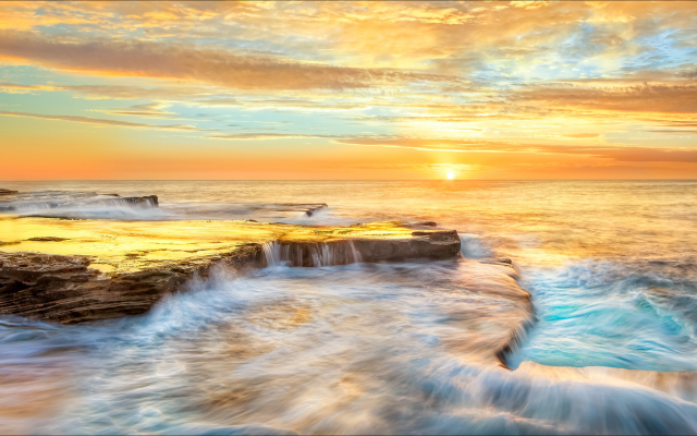 2048x1121 pix. Wallpaper maroubra, new south wales, australia, coast, osean, sea, nature, sunset