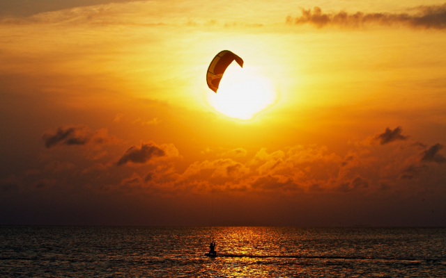 2592x1728 pix. Wallpaper kitesurfing, sport, sea, extreme, beautiful, sun, sunset, nature